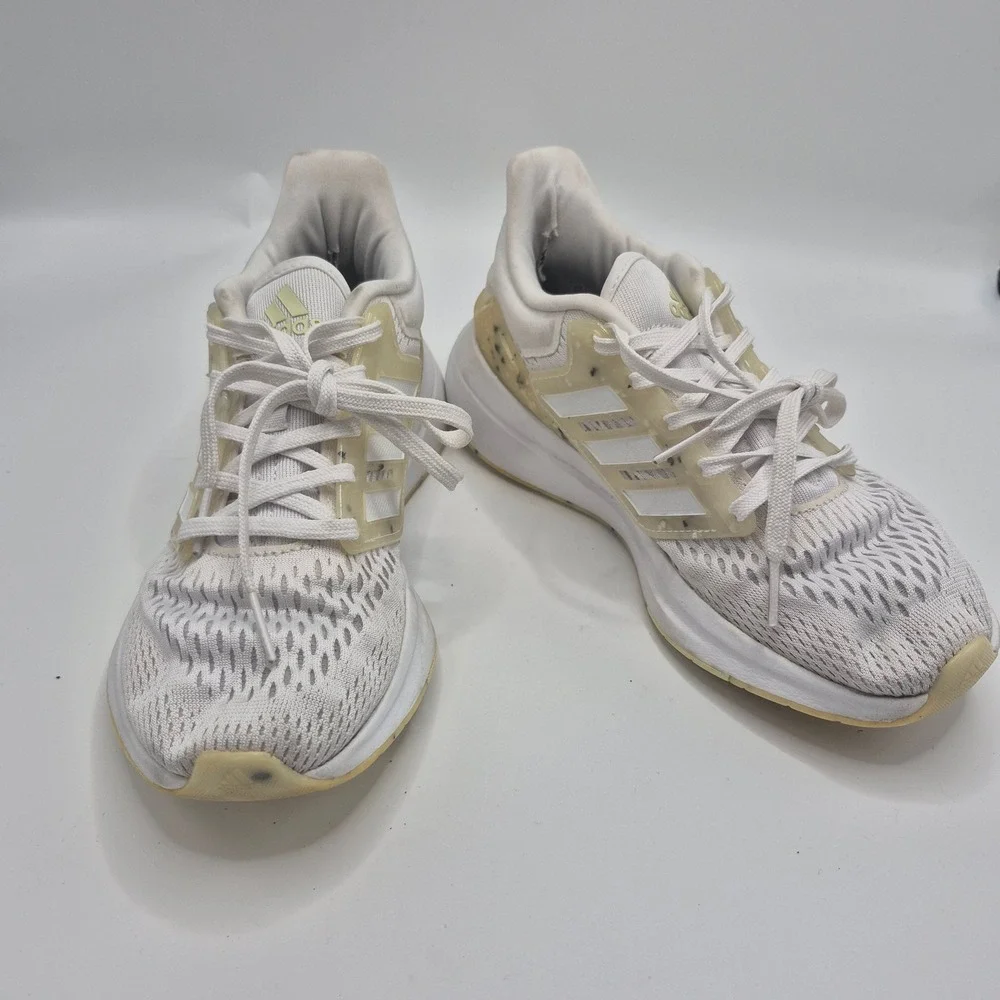 Adidas EQ21 Run White Cream Speckled Running Shoes GX6218 Mens 5 Womens 6